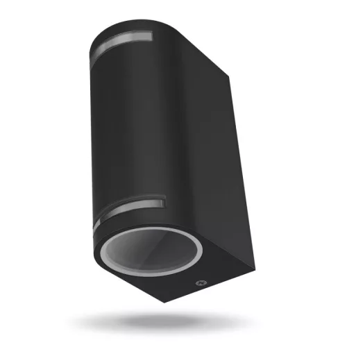 Videx Justin oldalfalra helyezhető fekete IP54-es védettségű kültéri lámpatest 2x GU10-es foglalattal