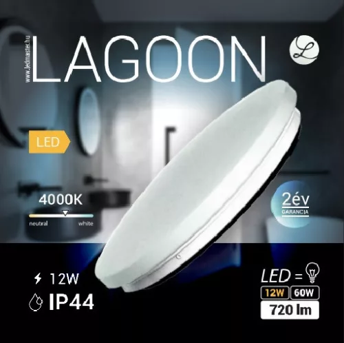 Lagoon 12 W-os ø230 mm kerek natúr fehér mennyezeti lámpa IP44-es védettségű