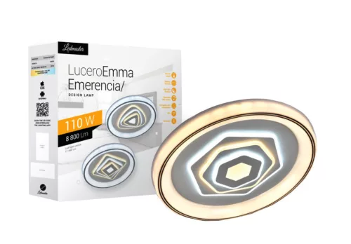 Lucero Evelin 110 W-os 50 cm átmérőjű fehér LED távirányítós és mobil applikációval vezérelhető mennyezeti lámpa