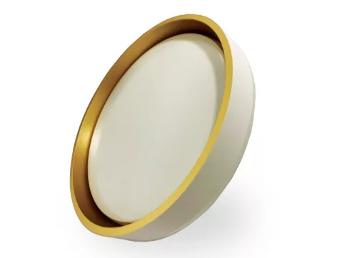 Skön Linnea 24 W-os ø400 mm kerek natúr fehér fehér-arany színű mennyezeti lámpa IP20-as védettségű