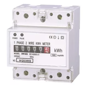   1 Fázisú mechanikus fogyasztásmérő sínre szerelhető 50A 220-240V