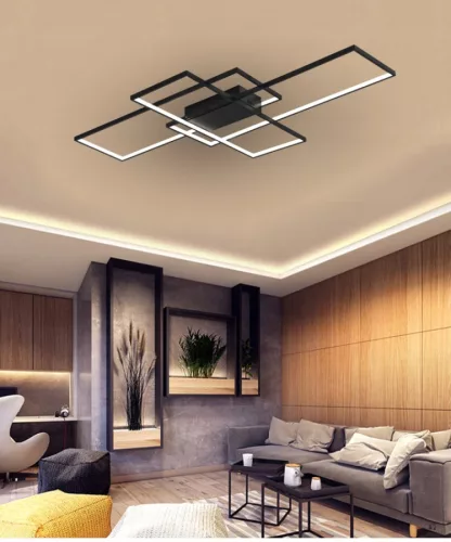 MasterLED Galaxis Pegaz 130 W-os 105x50 cm fekete LED távirányítós mennyezeti lámpa