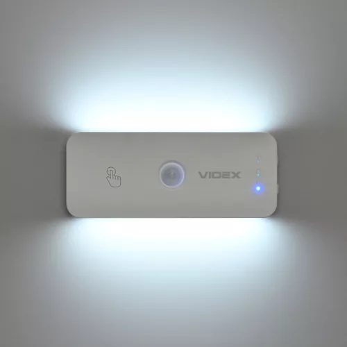 Videx felfelé és lefelé világító beépített LED-es újratölthető lámpa mágneses hátlappal 3000-6500K