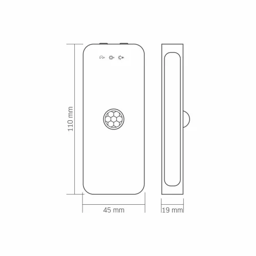 Videx felfelé és lefelé világító beépített LED-es újratölthető lámpa mágneses hátlappal 3000-6500K