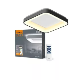   Videx Led Edge 72 W-os ø450mm fekete négyzet alakú LED távirányítós mennyezeti lámpa