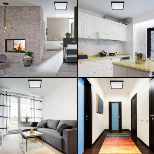 MasterLED Proma Falon kívüli ledes mennyezetlámpa 18 W natúr fehér fekete négyzet