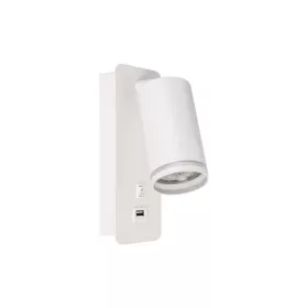   MasterLED Ring fehér oldalfali lámpa GU10-es foglalattal USB csatlakozóval