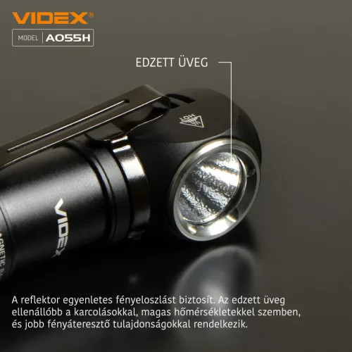 Videx LED Fejlámpa hidegfehér újratölthető akkumulátorral A055H