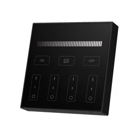   Mi Light 4 zónás falra szerelhető mágneses érintős dimmer fényerő szabályozó fekete színben