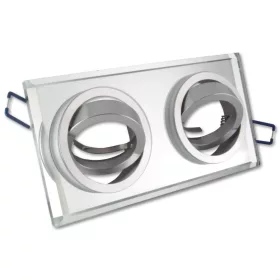   MasterLED kör alakú beépíthető fehér üveg spot keret 2xGU10-es foglalattal