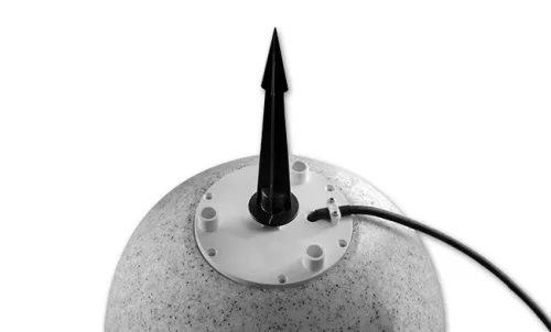 MasterLED Kula földbe szúrható 40 cm-es kerti gömb E27-es foglalattal kő színű