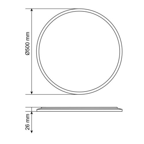 Videx mennyezeti lámpa, állítható színhőmérséklettel 4800Lm 3000K/4000K/5000K fekete színű