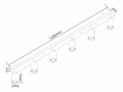 MasterLED Bardo GU10 foglalatú 6-os fekete mennyezeti lámpa