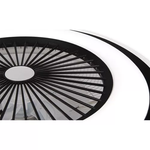 MasterLED Rodos 72 W-os 600 mm fekete-fehér LED távirányítós mennyezeti lámpa beépített ventillátorral