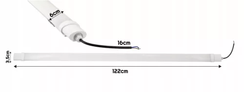 10db-os Berge Hermetikus fekete LED panel 120cm - 36W - semleges színű