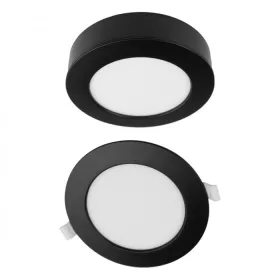   Ecolight 18W-os, kerek alakú, CCT, fekete, süllyesztett és felületre szerelhető lámpa