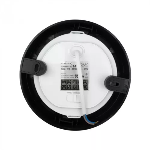 Ecolight 18W-os, kerek alakú, CCT, fekete, süllyesztett és felületre szerelhető lámpa