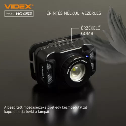 Videx LED Fejlámpa natúrfehér újratölthető akkumulátorral H045Z