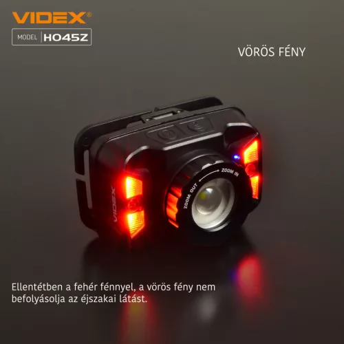Videx LED Fejlámpa natúrfehér újratölthető akkumulátorral H045Z