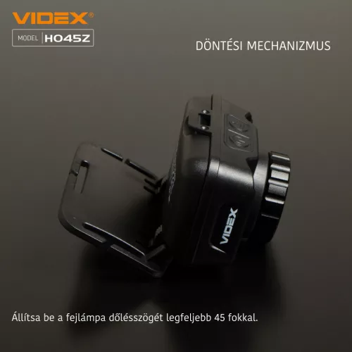Videx LED Fejlámpa natúrfehér újratölthető akkumulátorral H045Z