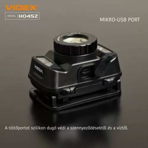 Videx LED Fejlámpa natúrfehér újratölthető akkumulátorral H045Z