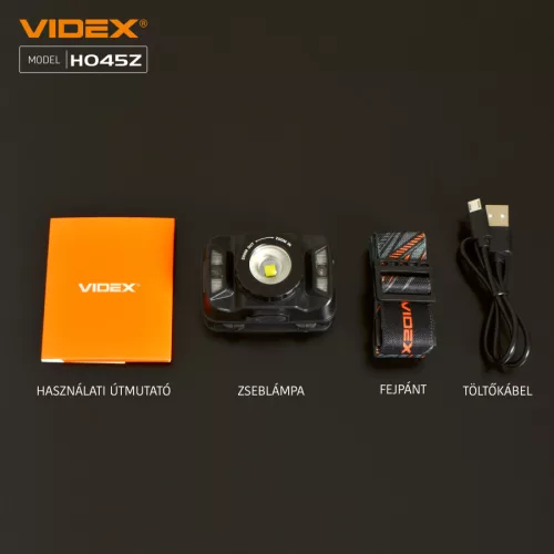 Videx LED Fejlámpa natúrfehér újratölthető akkumulátorral H045Z