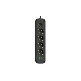   MasterLED Modi fekete színű 4-es hosszabító kapcsolóval 2m-es kábellel 3 x USB + 1 x USB-C
