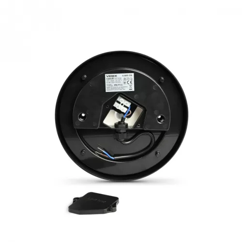 Videx Art 15 W-os ø190 mm kerek natúr fehér fekete mennyezeti lámpa IP65-ös védettségű