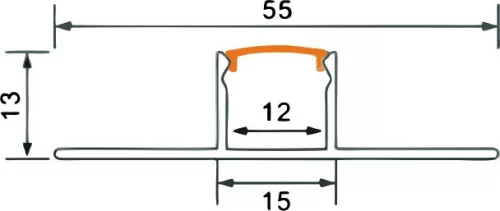 Ecolight hidegburkolatba építhető 12mm széles, 2 méteres szál