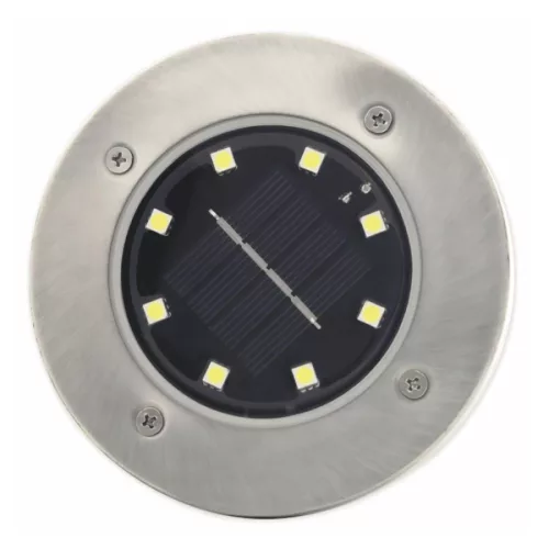 MasterLED Földbe szúrható 0 8 W-os kerek napelemes lámpa 8 SMD