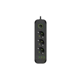   MasterLED Modi fekete színű 3-as hosszabító 2m-es kábellel 3 x USB 1 x USB-C