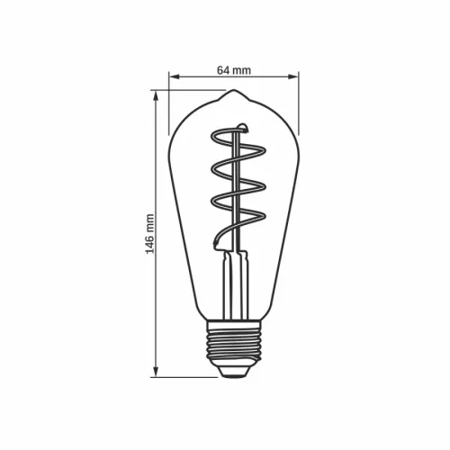Videx Filamentszálas ST64 LED izzó 4 W-os meleg fehér E27-es foglalattal