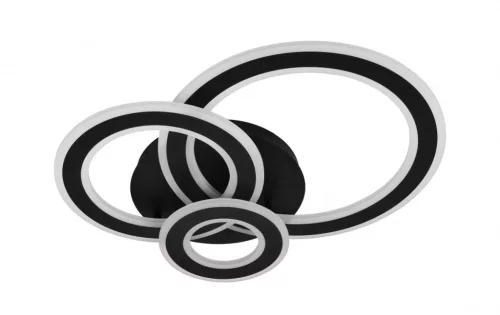 Lucero Chase 115 W-os 50 cm átmérőjű fekete LED távirányítós és mobil applikációval vezérelhető mennyezeti lámpa