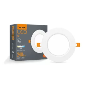   Videx 4 W-os süllyesztett natúr fehér kör alakú LED-es mennyezetlámpa