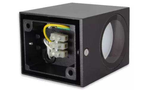 MasterLED Lida 81x92 fekete szögletes oldalfali lámpa GU10-es foglalattal