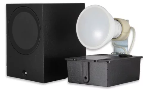 MasterLED Lida 81x92 fekete szögletes oldalfali lámpa GU10-es foglalattal