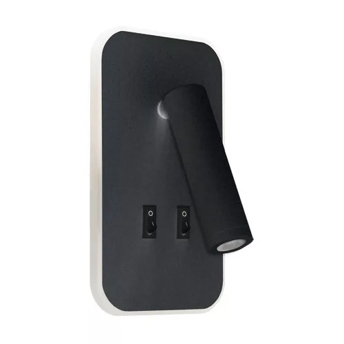 Strühm Otello D 186x105 mm szögletes meleg fehér/natúr fehér fekete fali lámpa