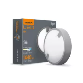   Videx Inga 18 W-os ø220 mm kör alakú natúr fehér antracit színű mennyezeti lámpa IP65-ös védettségű