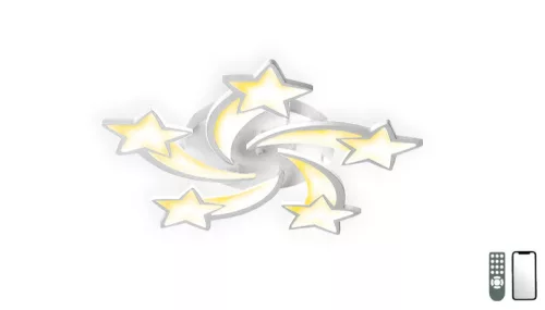 Lucero Yuki 140 W-os 67 cm átmérőjű fehér LED távirányítós és mobil applikációval vezérelhető mennyezeti lámpa