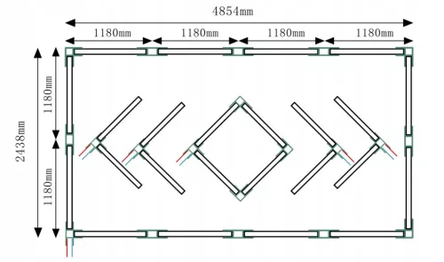 Berge Hexagon LED Garázsvilágító, 210W 2430x4850mm, 6500K