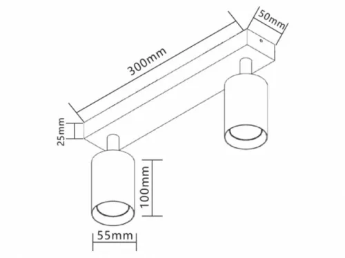 MasterLED Bardo GU10-es foglalatú 2-es fekete mennyezeti lámpa