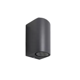   MasterLED Luna Oldalfalra helyezhető szürke kerti lámpatest ívelt oldalú két irányba világító cserélhető fényforrással