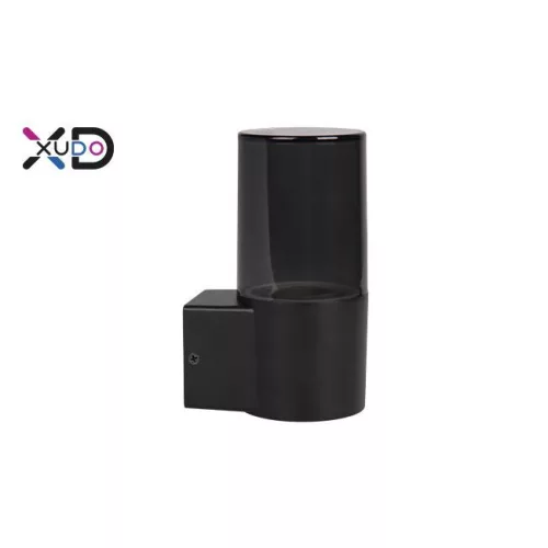 MasterLED Kerti oldalfalra helyezhető kerek fekete színű lámpa E27-es foglalattal