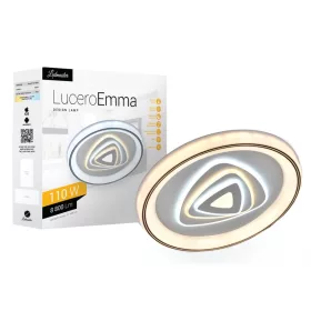   Lucero Emma 110 W-os 50 cm átmérőjű fehér LED távirányítós és mobil applikációval vezérelhető mennyezeti lámpa
