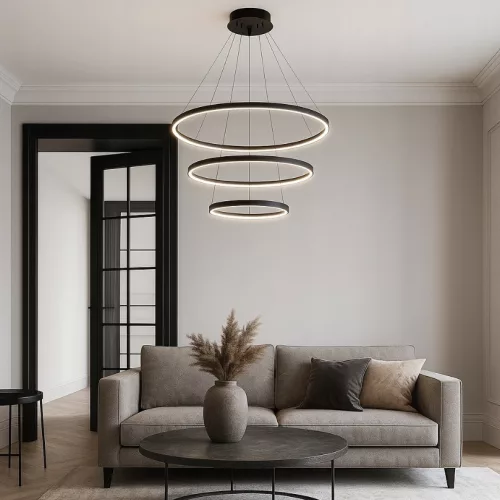 MasterLED Coma LED csillár 20/40/60cm 77W fekete