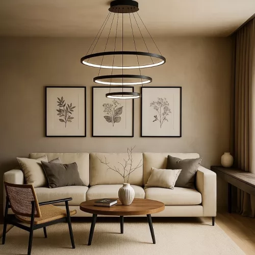 MasterLED Coma LED csillár 20/40/60cm 77W fekete