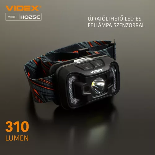 Videx LED Fejlámpa natúrfehér újratölthető akkumulátorral H025C