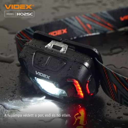 Videx LED Fejlámpa natúrfehér újratölthető akkumulátorral H025C