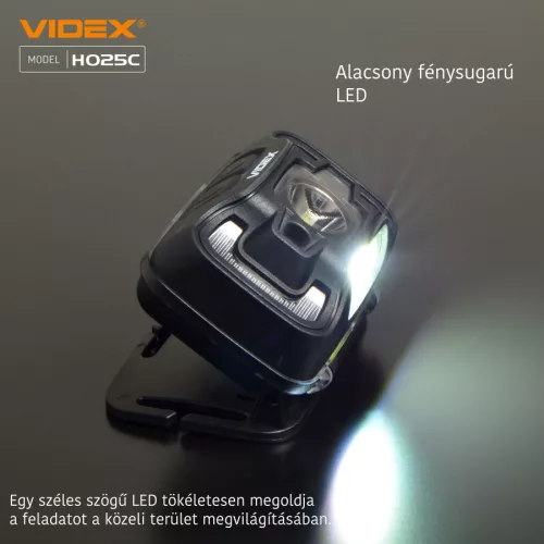 Videx LED Fejlámpa natúrfehér újratölthető akkumulátorral H025C