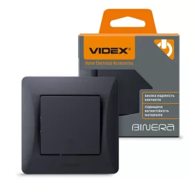   Videx Binera fekete színű süllyesztett váltókapcsoló (106) (20/120)